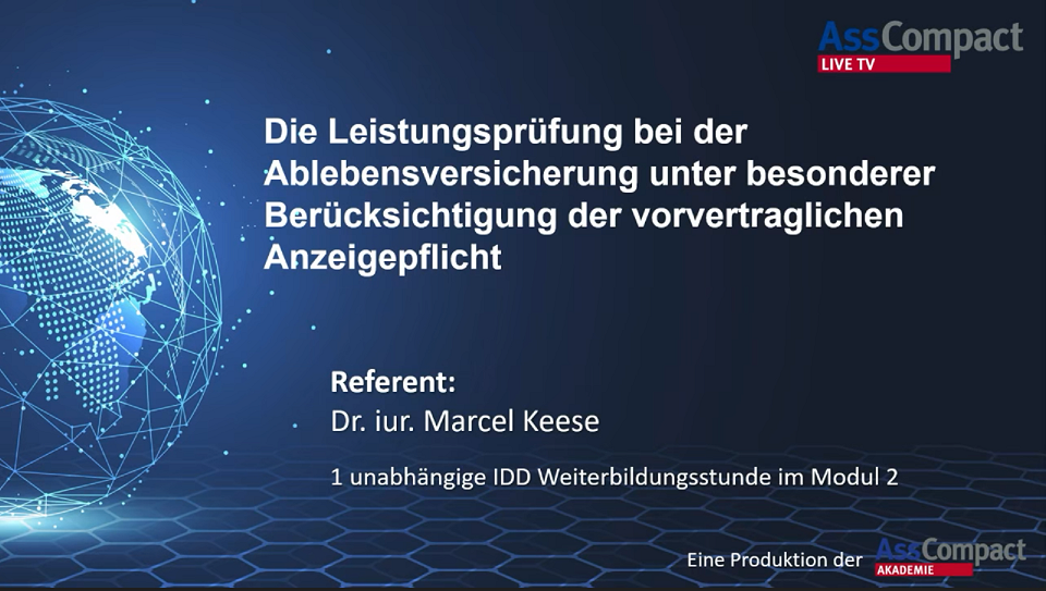 Aufzeichnung: AssCompact Live TV – Der Leistungsfall 