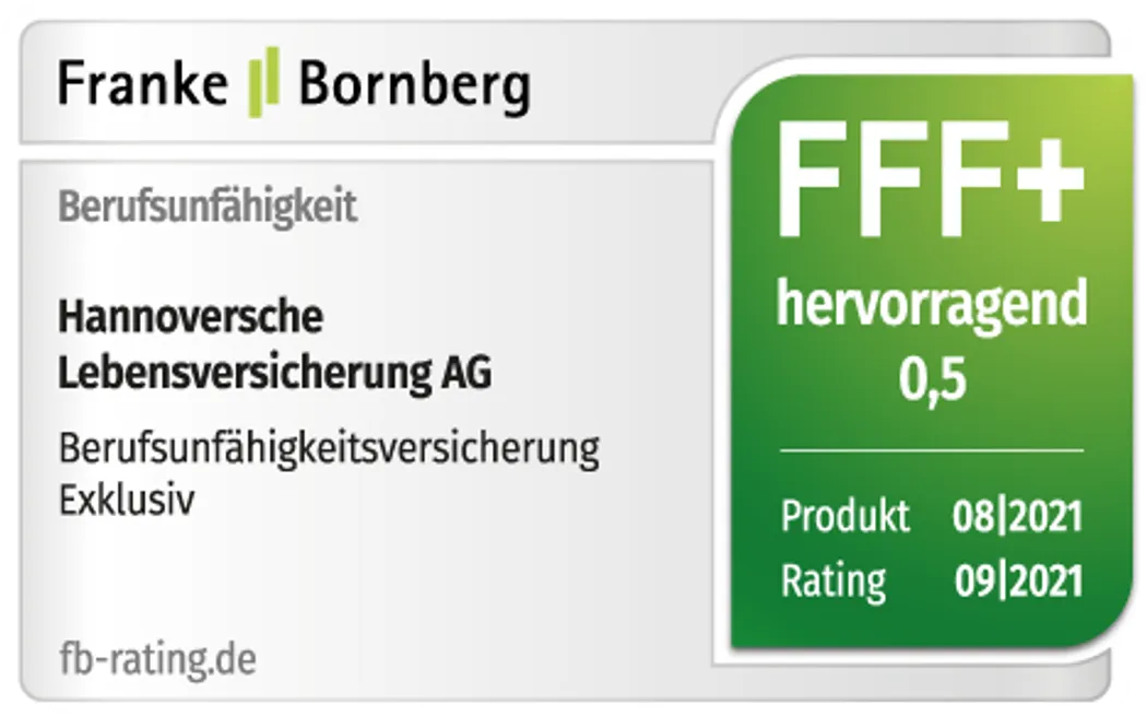 Berufsunfähigkeitsversicherung: Franke und Bornberg FFF+ hervorragend 0,5