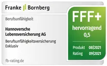 Berufsunfähigkeitsversicherung: Franke und Bornberg FFF+ hervorragend 0,5