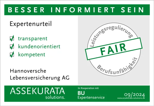 Berufsunfähigkeitsversicherung BU-Leistungsregulierung Assekurata