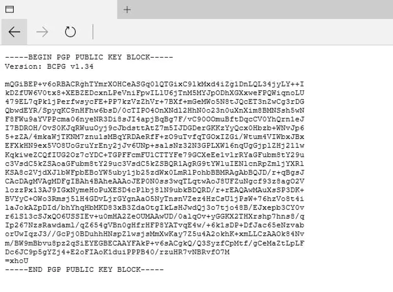Beispielbild eines PGP-Keys der Hannoverschen Beispielbild eines PGP-Keys der Hannoverschen