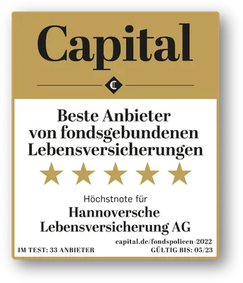 Capital: Bester Anbieter fondsgebundene Lebensversicherungen 5 Sterne