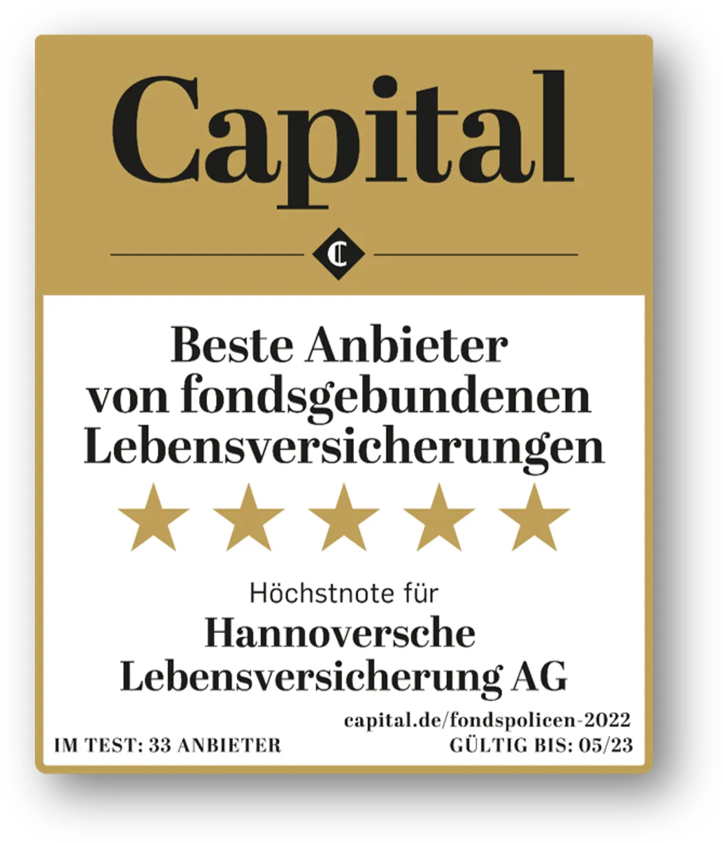 Capital: Bester Anbieter fondsgebundene Lebensversicherungen 5 Sterne Capital: Bester Anbieter fondsgebundene Lebensversicherungen 5 Sterne