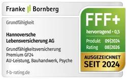 Signet von Franke und Bornberg zur Grundfähigkeitsversicherung mit der Note hervorragend