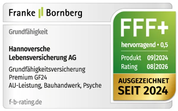 Signet von Franke und Bornberg zur Grundfähigkeitsversicherung mit der Note hervorragend