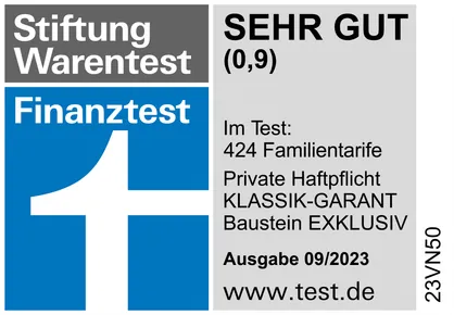 PHV-Versicherung Test Finanztest "sehr gut", Ausgabe 09/2023