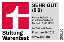 Privathaftpflichtversicherung Stiftung Warentest Signet Note sehr gut