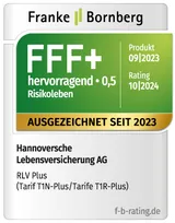 Risikolebensversicherung Franke und Bornberg, Note hervorragend