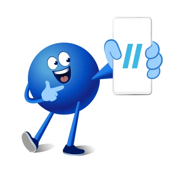 Payback Pointee hält Smartphone in der Hand, auf dem ein Hannoversche Logo in der Hand