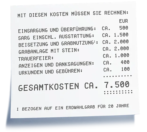 Da die Kosten für eine Beerdigung recht hoch sind, ist es sinnvoll eine Sterbegeldversicherung zu haben.