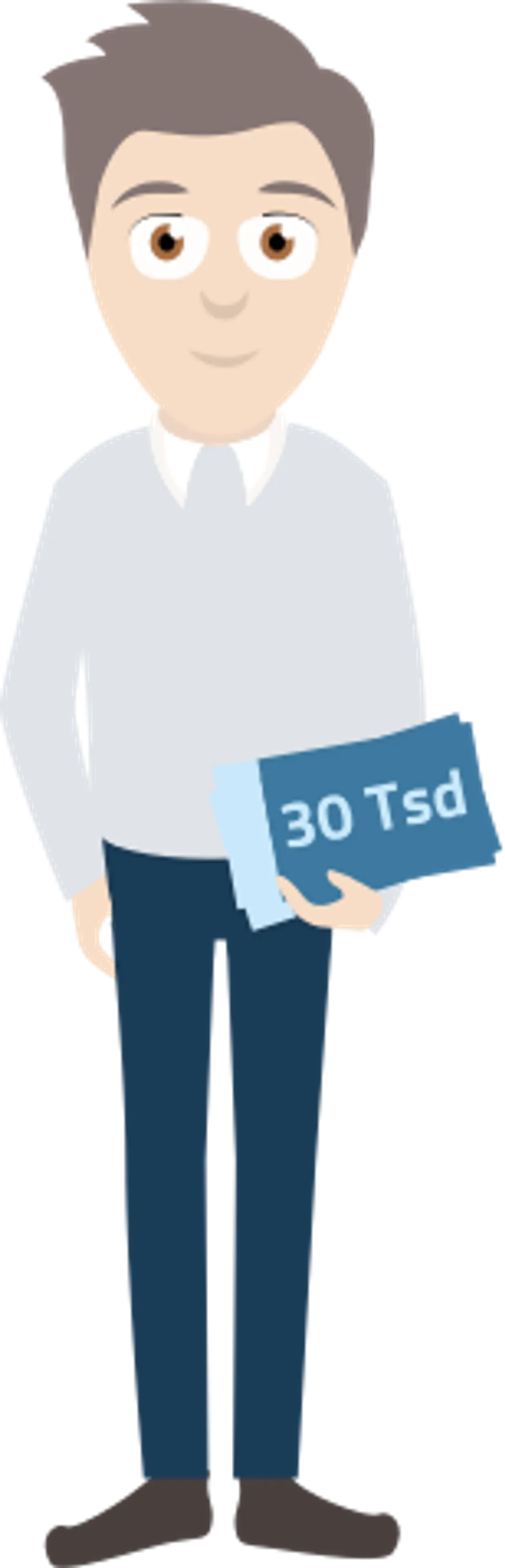 Unfallversicherung Invaliditätssumme Grafik zur Invaliditätssumme / Unfallversicherung der Hannoverschen. Mann stehend.